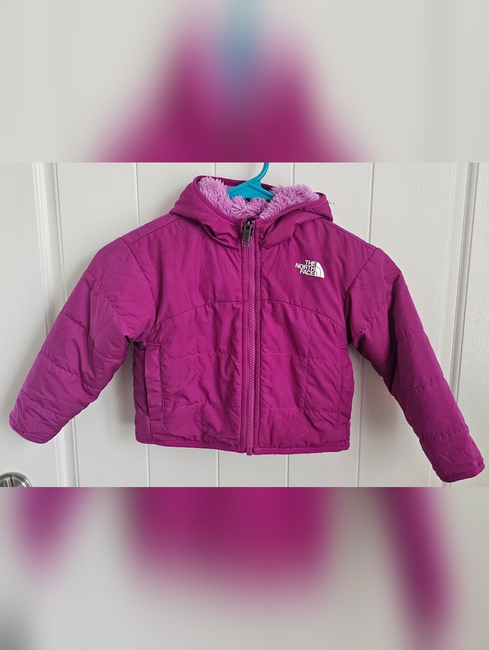 THE NORTH FACE Shasta Reversible Pink Toddler Full Zip Hooded Coat, Jacket